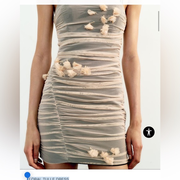 ZARA. FLORAL TULLE DRESS. perfect condition - Picture 4 of 6